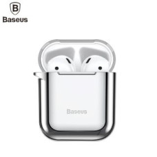 Baseus Aizmugurējais vāciņš Baseus Apple Metallic Shining Ultra-thin Silicone Protector Case with Hook for Airpods 1 / 2 Silver