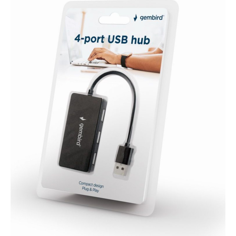 Gembird Kabelis Gembird  4-port USB hub UHB-U2P4-04 Black