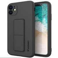 Wozinsky Aizmugurējais vāciņš Wozinsky Apple iPhone 12 Pro Max silicone case with stand Black