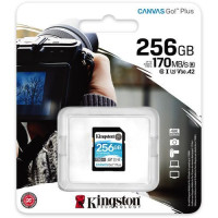 Kingston Atmiņas kartes Kingston  SDXC 256GB Canvas Go Plus 170R C10 UHS-I U3 V30