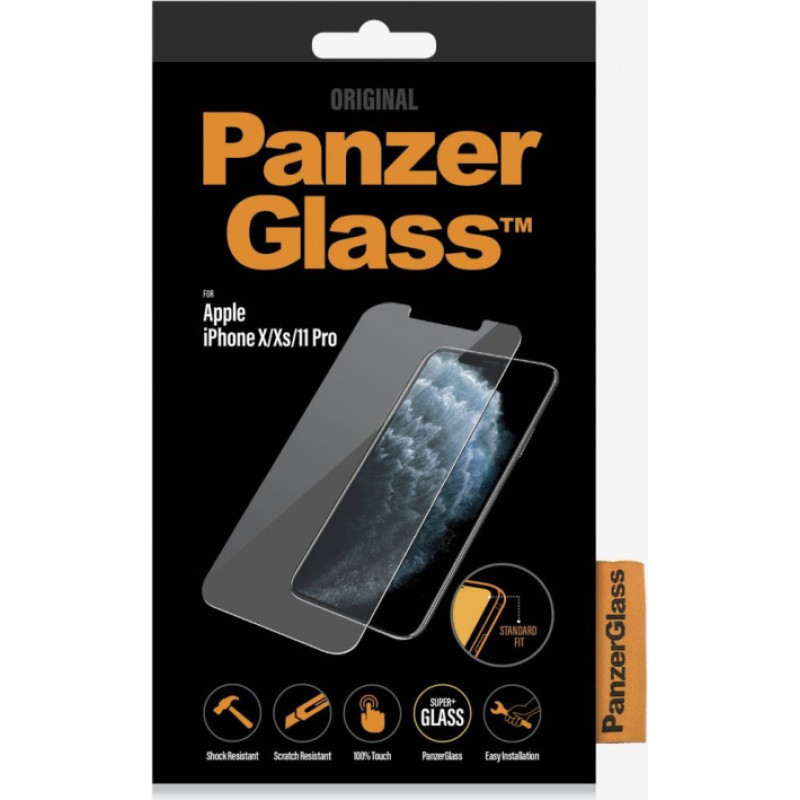 Panzerglass Aizmugurējais vāciņš PanzerGlass  2661 Screen Protector, iPhone, X/XS, Tempered glass, Transparent