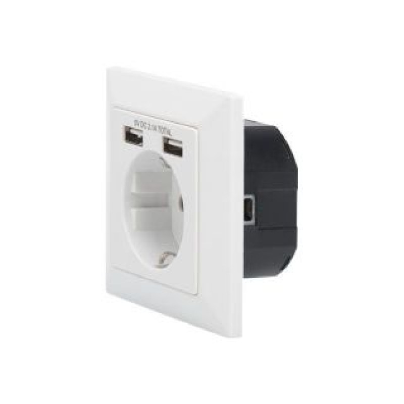 Digitus Serveru  - Citi piederumi Digitus  Safety socket for flush mounting with 2 USB ports | DA-70613