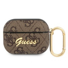 Guess Aizmugurējais vāciņš Guess - Guess 4G Script PC/PU Case for AirPods Pro Brown
