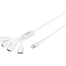 Digitus Cita datorprece Digitus  USB 2.0 Cable Hub, 4-Port 4x USB A/F, 1x USB A male, DC2.5mm (PSU not incl.) DA-70216