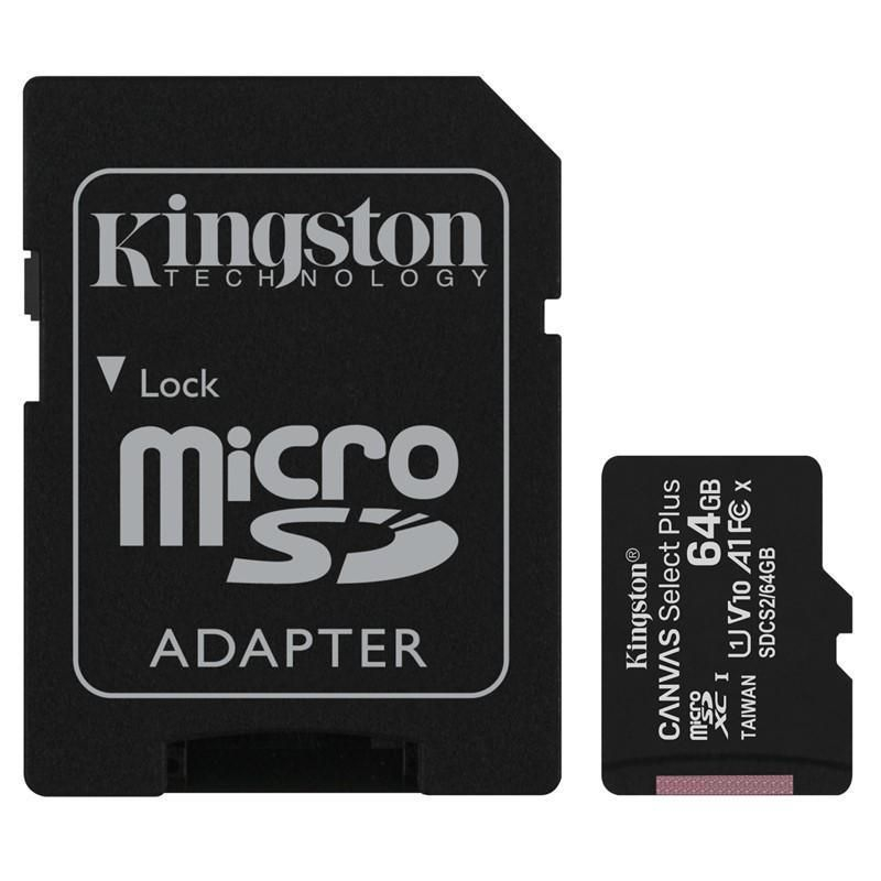 Kingston Cita datorprece Kingston  MEMORY MICRO SDXC 64GB UHS-I/W/ADAPTER SDCS2/64GB