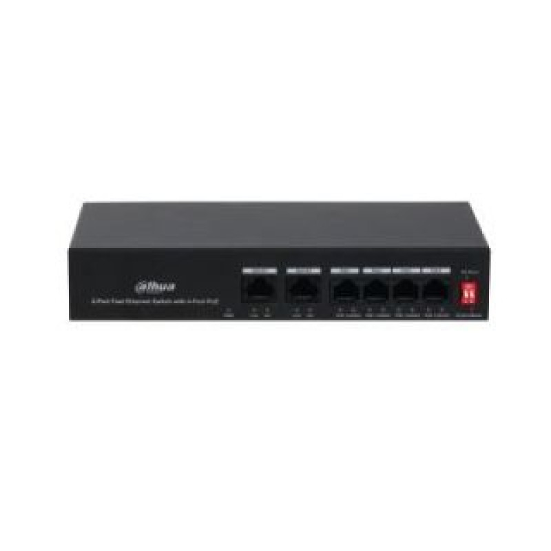 Dahua Nevadāms centrmezgls DAHUA  Switch||PFS3006-4ET-36|PoE ports 4|36 Watts|DH-PFS3006-4ET-36