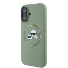 Karl Lagerfeld Aizmugurējais vāciņš Karl Lagerfeld Apple iPhone 16 Liquid Silicone K&CH Heads MagSafe Case Khaki