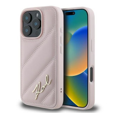 Karl Lagerfeld Cits mobilo telefonu aksesuārs Karl Lagerfeld Apple Karl Lagerfeld Quilted Signature iPhone 16 Pro Max Case - Pink