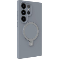 Evelatus Aizmugurējais vāciņš Evelatus Samsung Galaxy S25 Ultra Premium Magnetic with Stand Soft Touch Silicone Case Silver