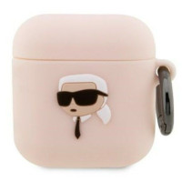 Karl Lagerfeld Maciņš austiņām Karl Lagerfeld Universal AirPods 1/2 Silicone Karl Head 3D Pink