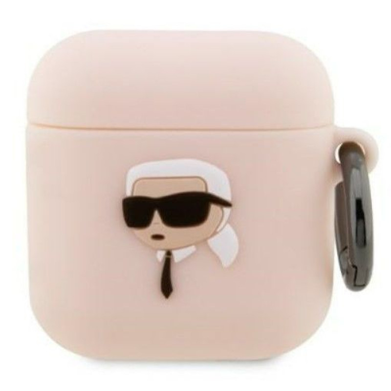 Karl Lagerfeld Maciņš austiņām Karl Lagerfeld Universal AirPods 1/2 Silicone Karl Head 3D Pink