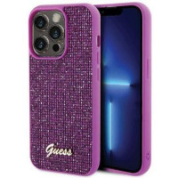 Guess Aizmugurējais vāciņš Guess Apple iPhone 15 Pro HC PU DISCO SCRIPT METAL Purple