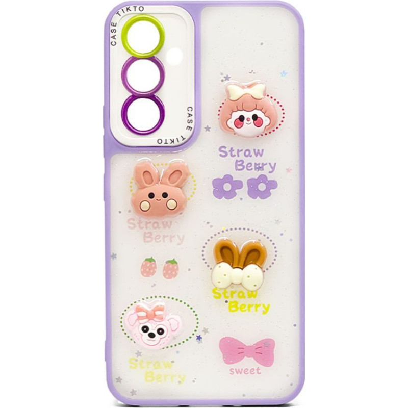 Ilike Aizmugurējais vāciņš iLike Apple iPhone 15 EPOXY CARTOON COVER Light Purple