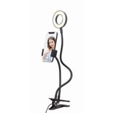 Gembird Auto turētājs Gembird  Selfie ring light with phone holder  | Selfie ring light with phone holder | LED-RING4-PH-01 | ABS + metal | Black | cm