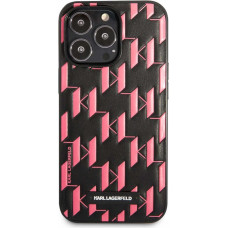 Karl Lagerfeld Aizmugurējais vāciņš Karl Lagerfeld Apple iPhone 13 Pro Monogram Plaque Case Black Pink