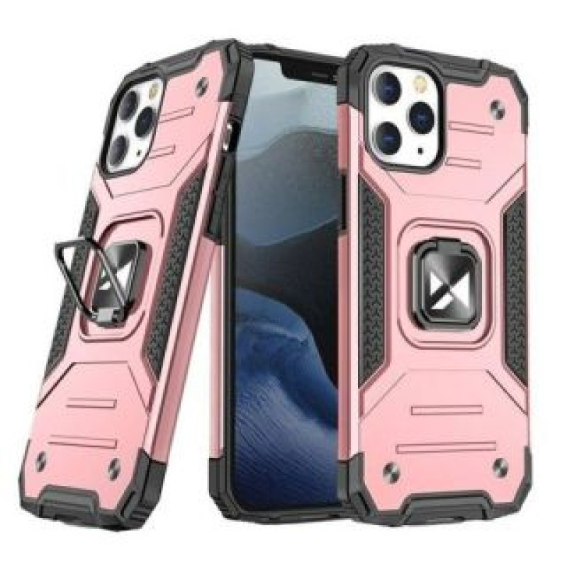 Wozinsky Aizmugurējais vāciņš Wozinsky Apple iPhone 13 rose Ring Armor Case Kickstand Tough Rugged Cover Pink