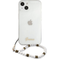Guess Aizmugurējais vāciņš Guess Apple iPhone 13 Mini PC Script and White Pearls Case Transparent