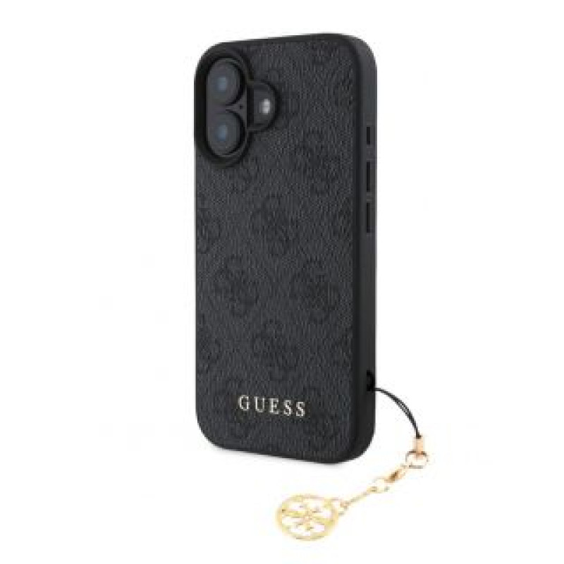 Guess Aizmugurējais vāciņš Guess - Guess 4G Charm Case for iPhone 16 Tone on Tone Grey