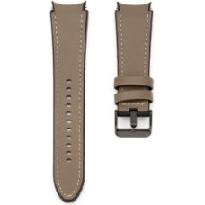 Connect Siksniņa Connect  20mm Silicone Patch Leather Watch Strap (130mm M/L) Taupe