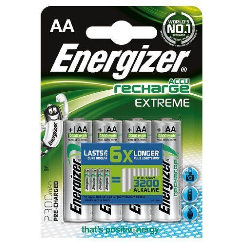 Energizer Cita datorprece Energizer  AA/HR6, 2300 mAh, Rechargeable Accu Extreme Ni-MH, 4 pc(s)