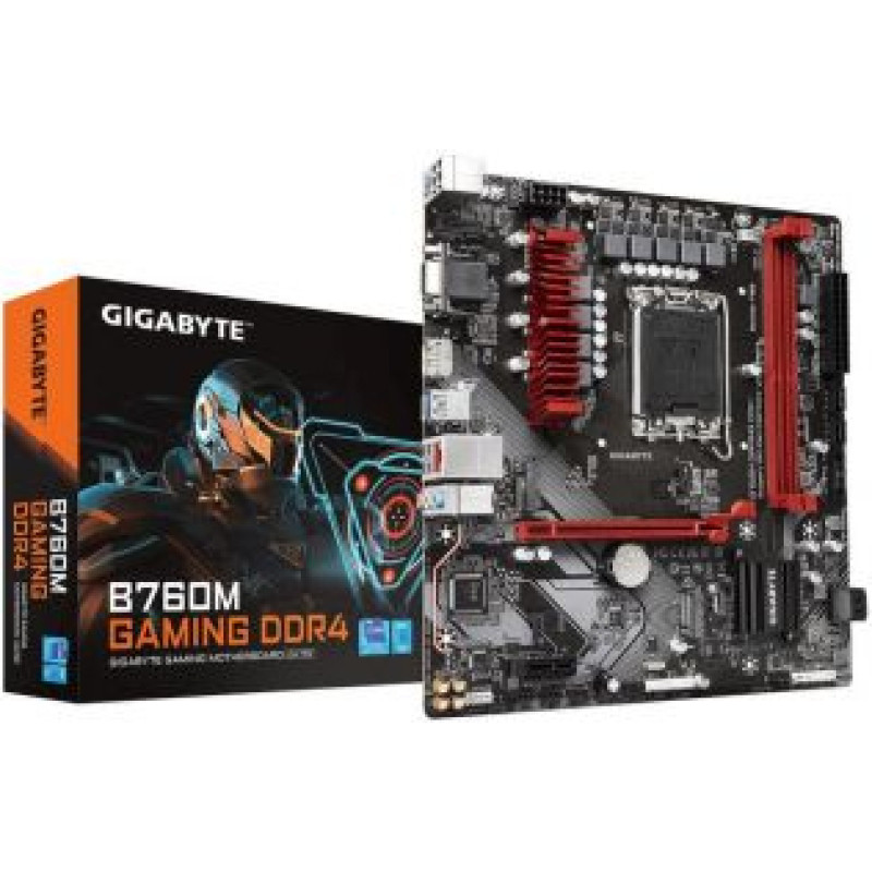 Gigabyte Pamatplate Intel procesorsiem Gigabyte  Mainboard||Intel B760 Express|LGA1700|Micro-ATX|Memory DDR4|Memory slots 2|1xPCI-Express 3.0 1x|1xPCI-Express 4.0 16x|2xM.2|1x15pin D-sub|1xHDMI|1xDisplayPort|2xAudio-In|1xAudio-Out|2xUSB 2.0|3xUSB 3.2|1xUS