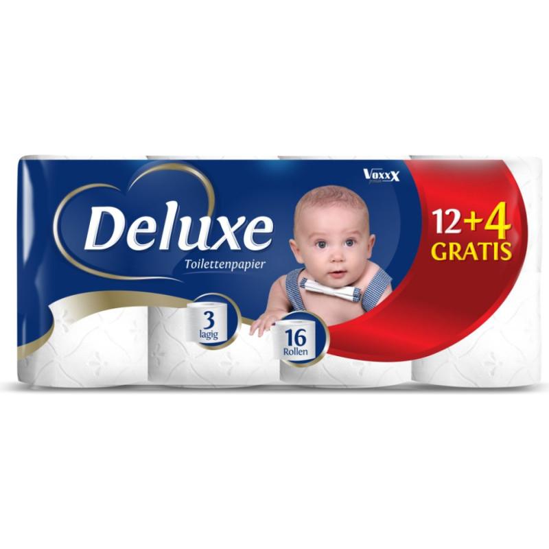 DELUXE 3 slāņu tualetes papīrs 16 ruļļi