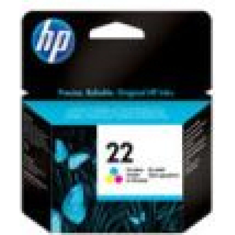 HP Aksesuāri un izejmateriāli HP  HP 22 original ink cartridge tri-colour standard capacity 5ml 165 pages 1-pack