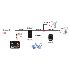 Autoline Auxiliary lamp wiring kit 1605-WK007