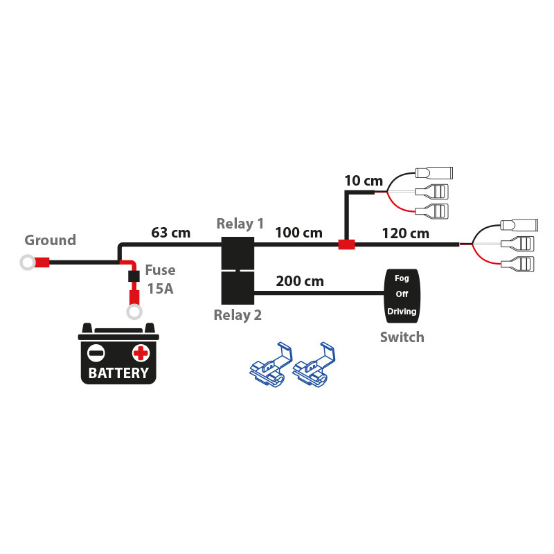 Autoline Auxiliary lamp wiring kit 1605-WK007