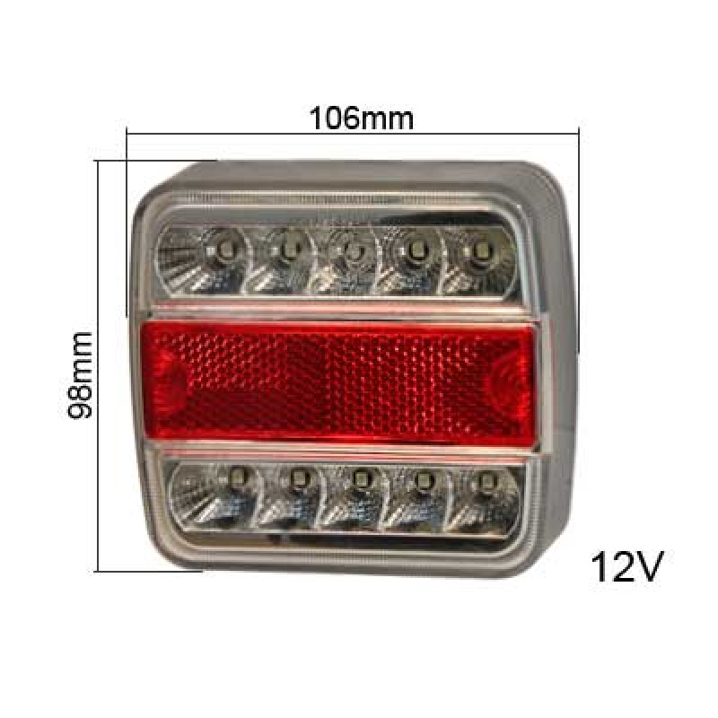 Startax LED tail light 106x98x35mm