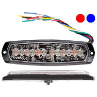 Axixtech LED warning lighthead, blue-red 137x42x13.1mm
