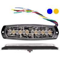 Axixtech LED warning lighthead, yellow-blue 137x42x13.1mm