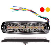 Axixtech LED warning lighthead, red-yellow 137x42x13.1mm
