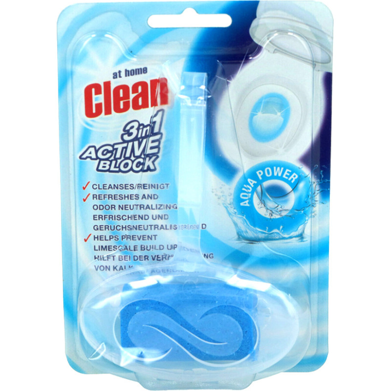 At Home Active toilet flush block with fresh water scent 40g