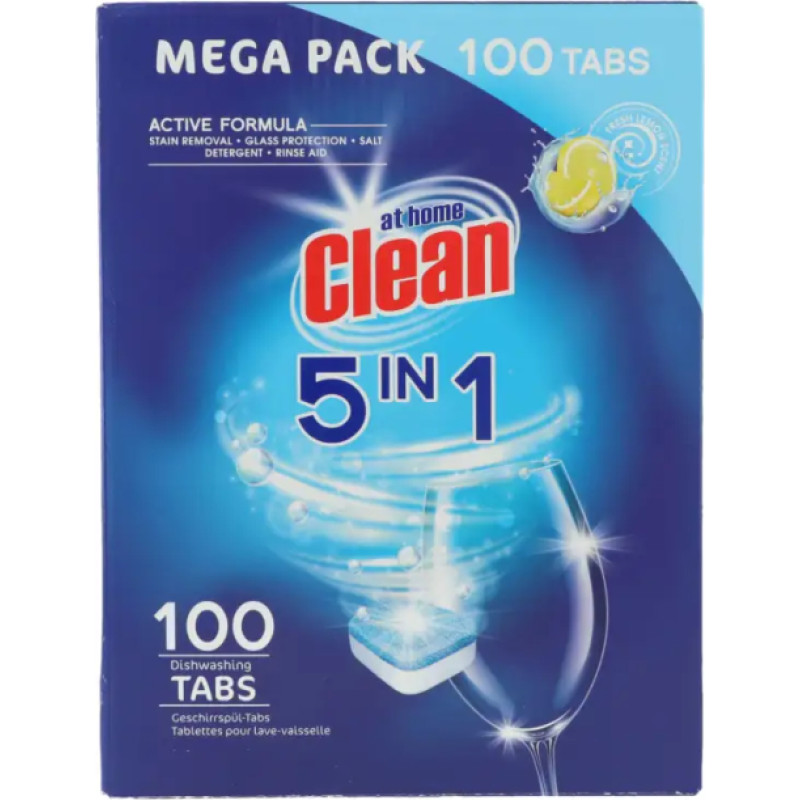 AT HOME 5in1 dishwasher capsules with lemon flavor 100x18g