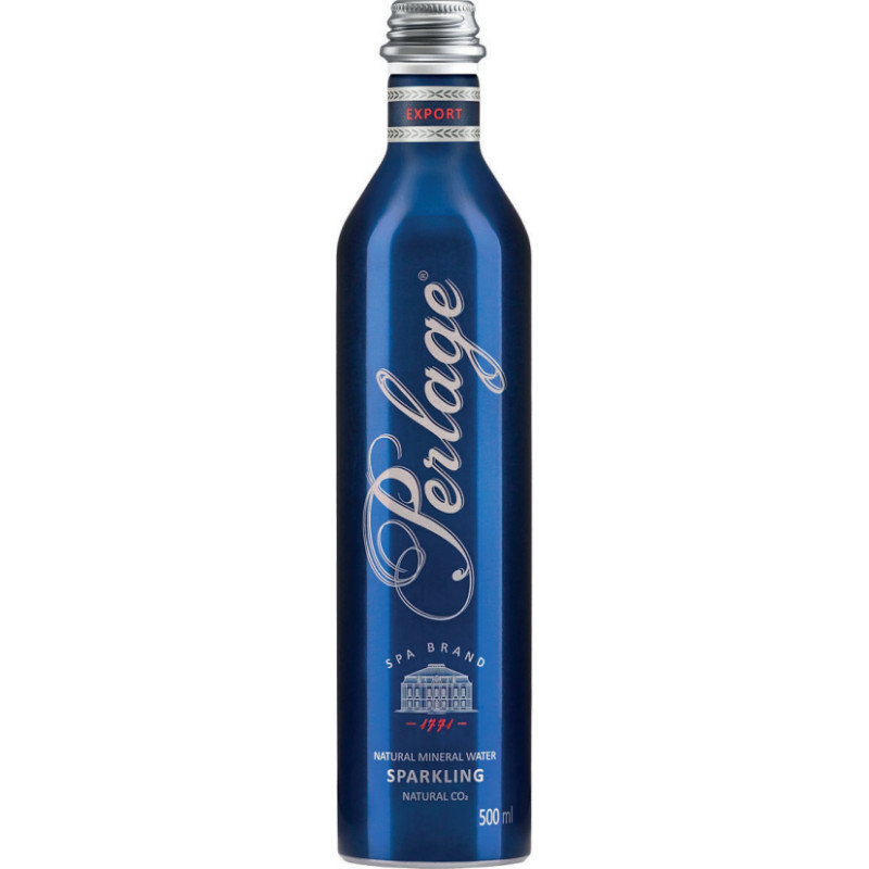 PERLAGE viegli gāzēts minerālūdens, ALU pudelē 500ml