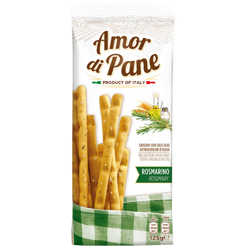 AMORE DI PANE Grissini bread sticks Rosmarino 125g