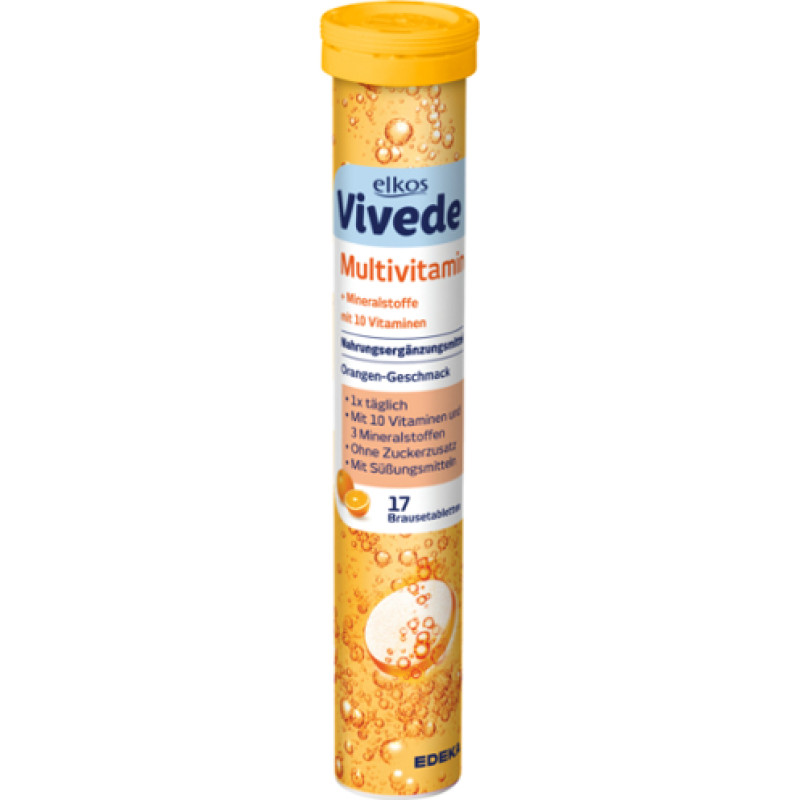 Elkos Vivede Multivitamīnu šķīstošās tabletes x17 102g