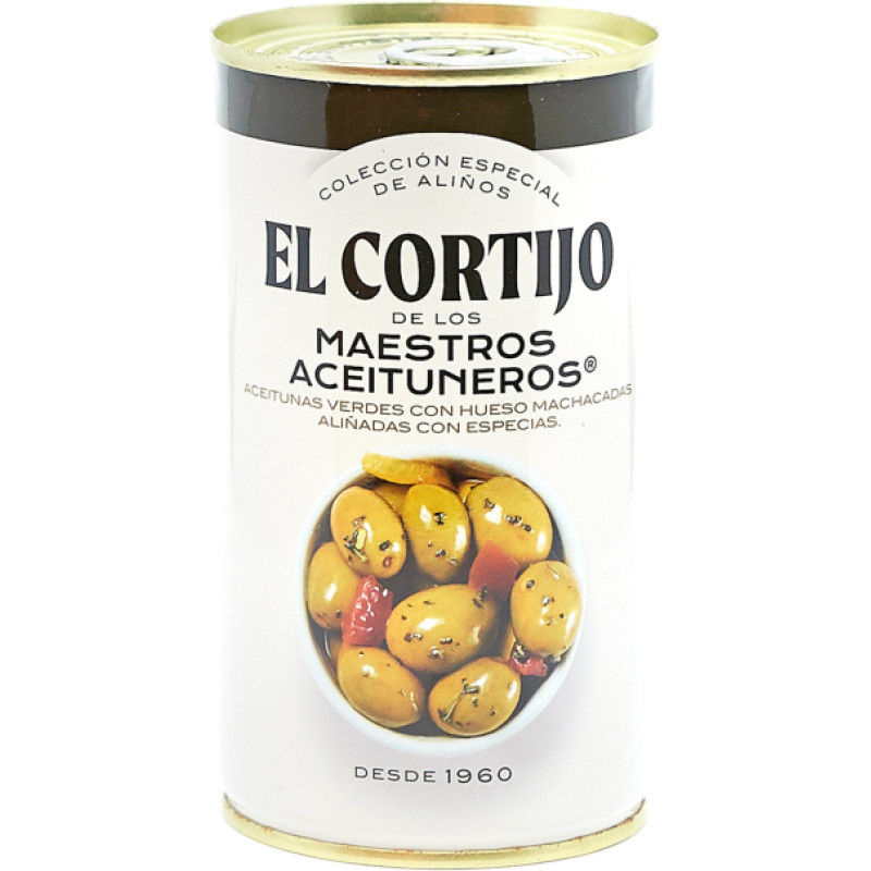 M.Aceit. Оливки зеленые с косточками. со специями EL CORTIJO