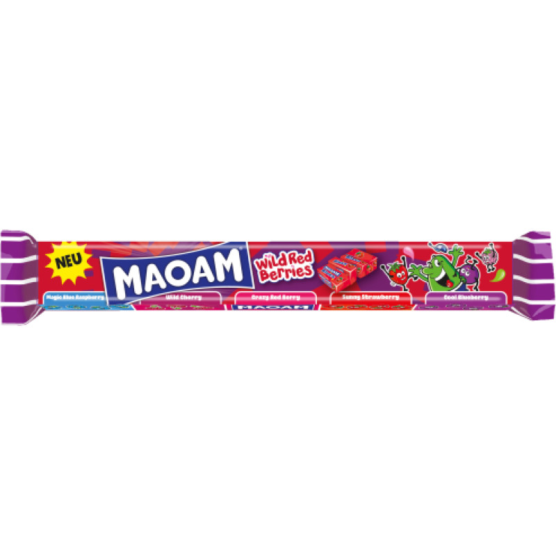 Maoam Wild Red Berries košļājamā konfekte ar meža ogu garšu 5gab 110g