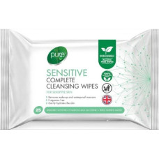 PURE Sensitive mitrās salvetes sejas ādas attīrīšanai 25gab