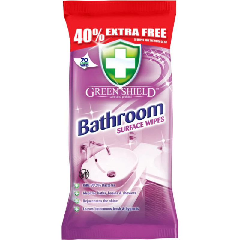 GREEN SHIELD wet wipes for cleaning bathroom surfaces 70pcs
