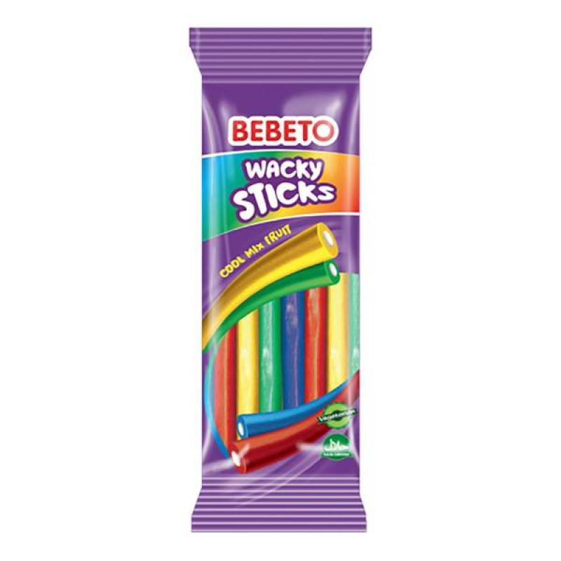 BEBETO Wacky Sticks Cool Mix želejas konfektes 180g