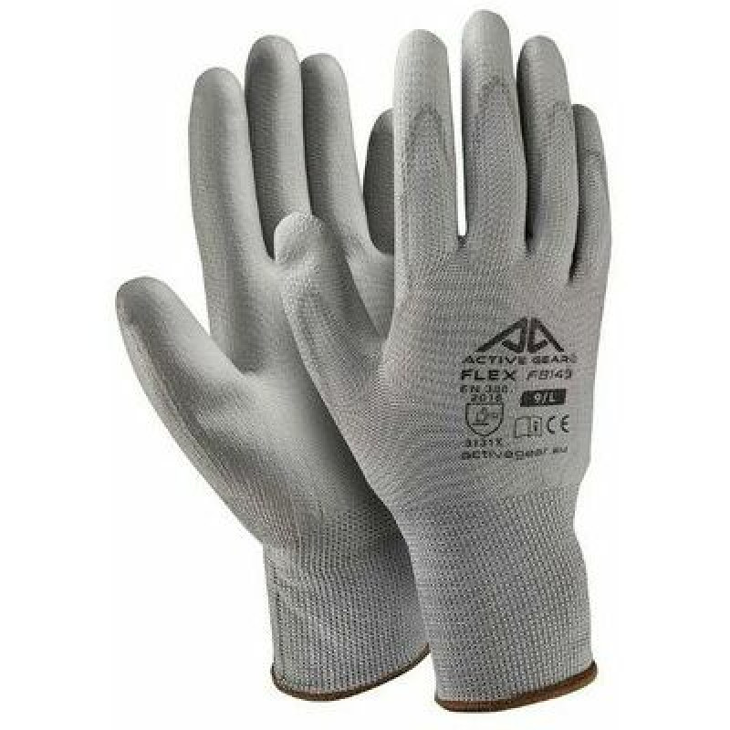 Active Gear СЕРЫЕ ПОЛИУРЕТАНОВЫЕ ПЕРЧАТКИ XXL