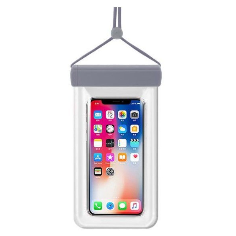 Ilike Maciņš universāla kabata iLike Universal Waterproof phone pouch 115 mm x 220 mm pool beach bag Gray