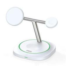 Duzzona Bezvadu lādētājs Duzzona  W16 15W 3-in-1 Magnetic Wireless Charger White