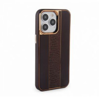 Ilike Aizmugurējais vāciņš iLike Apple iPhone 15 Pro Max Leather Case Customized Brown