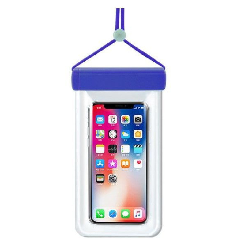 Ilike Maciņš universāls sportam iLike Universal Waterproof phone case 115 mm x 220 mm pool beach bag Blue