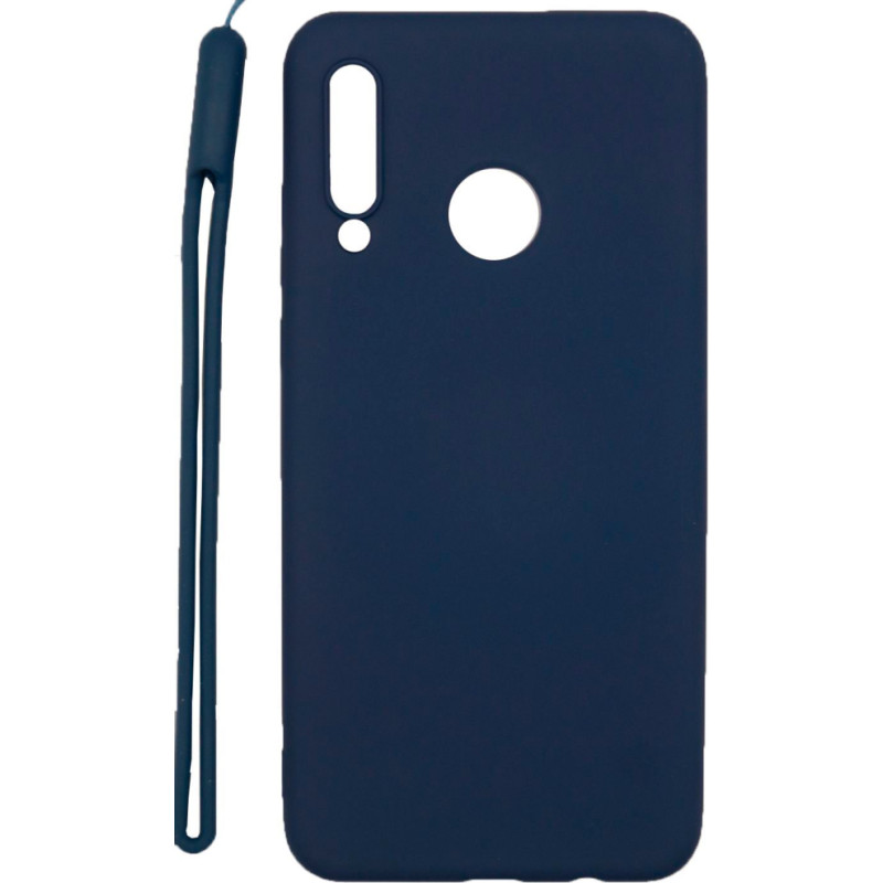 Evelatus Aizmugurējais vāciņš Evelatus Huawei P30 Lite Soft Touch Silicone Case with Strap Dark Blue