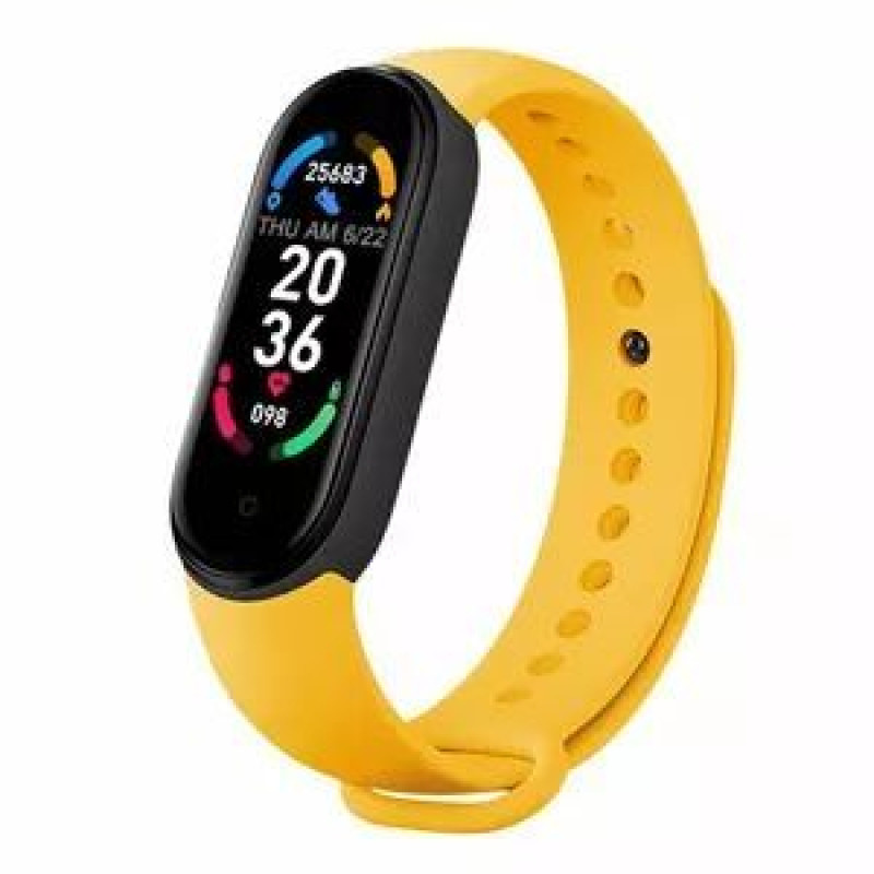 Iwear Viedpulksteni iWear  SM6 Smart Bracelet - Fitness Tracker IP67 with HR&Blood pressure / Social / Sleep monitor Yellow